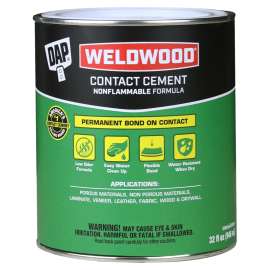 WELDWOOD 25332 Contact Cement, Liquid, Slight, White, 1 qt Can