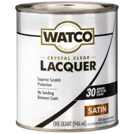 WATCO 63241 Lacquer Clear Wood Finish, Liquid, Clear, 1 qt, Can