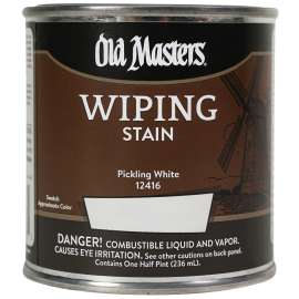 Old Masters 12416 Wiping Stain, Pickling White, Liquid, 0.5 pt, Can