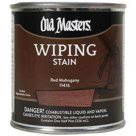 Old Masters 11416 Wiping Stain, Red Mahogany, Liquid, 0.5 pt, Can
