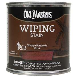 Old Masters 15116 Wiping Stain, Vintage Burgundy, Liquid, 0.5 pt, Can