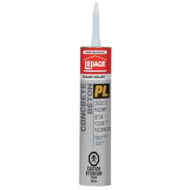 LePage PL Series 1619518 Concrete Crack and Masonry Sealant, Light Gray, Solid, 295 mL Paper Cartridge
