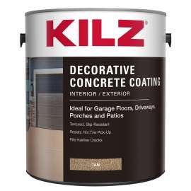 Kilz L378611 Decorative Concrete Coating, Gloss, Tan, 1 gal