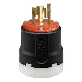 Arrow Hart AHCL1020P Ultra-Grip Locking Plug, 3 -Pole, 20 A, 125/250 VAC, NEMA: NEMA L10-20, Black/Orange