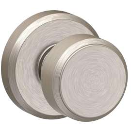 Schlage F Series F10VBWE619 Door Knob, 2.1 in Dia Knob, Zinc, Satin Nickel