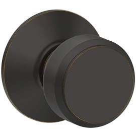Schlage F10 V BWE 716 Hall and Closet Lock, Bowery Knob Handle, Brass, Aged Bronze, 2-3/8, 2-3/4 in Backset