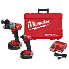 Milwaukee M18 FUEL 2996-22 Combination Kit, Battery Included, 18 V, 2-Tool, REDLITHIUM Battery