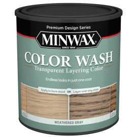 Minwax 400140000 Interior Wood Stain, Weathered Gray, Liquid, 1 qt