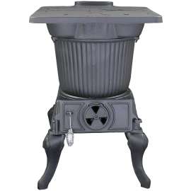 VOGELZANG SR57E Rancher, 24 in W, 20 in D, 28 in H, 60,000 Btu Heating, Iron, Black