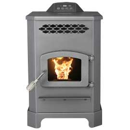 US STOVE 5501S King Mini Pellet Stove, 19 in W, 23-3/4 in D, 30-1/4 in H, 2200 sq-ft Heating, Steel, Black