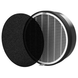 VORNADO MD1-0039 3-in-1 True HEPA Filter Cartridge, 2.4 in L, 7-1/2 in W, 99.97 % Filter Efficiency, Carbon Filter Media