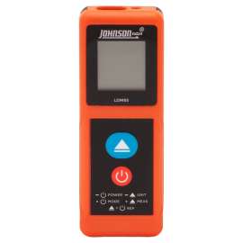 Johnson LDM85 Laser Distance Meter, Functions: Area, Continuous Use, Length, Volume, 2 in to 85 ft, Backlit LCD Display