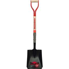 RAZOR-BACK 42101 Square Point Shovel, Steel Blade, Wood Handle, D-Grip Handle, 41-1/8 in OAL