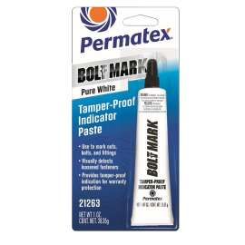 Permatex Bolt Mark 21263 Indicator Paste, 6 mL Tube, Liquid, Pure White
