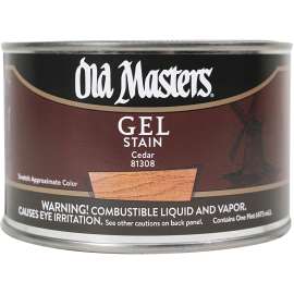 Old Masters 81308 Gel Stain, Cedar, Liquid, 1 pt, Can