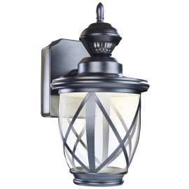 Heath Zenith HZ-4630-BK Decorative Motion Sensing Light, 120 VAC, Integrated LED Lamp, 500 Lumens Lumens, Metal Fixture
