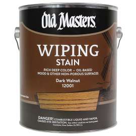 Old Masters 12001 Wiping Stain, Dark Walnut, Liquid, 1 gal, Can