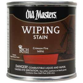 Old Masters 14916 Wiping Stain, Crimson Fire, Liquid, 0.5 pt, Can
