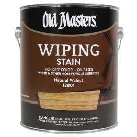 Old Masters 12801 Wiping Stain, Natural Walnut, Liquid, 1 gal, Can