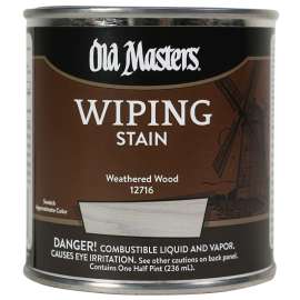 Old Masters 12716 Wiping Stain, Weathered Wood, Liquid, 0.5 pt, Can