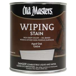 Old Masters 12604 Wiping Stain, Aged Oak, Liquid, 1 qt, Can