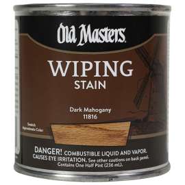 Old Masters 11816 Wiping Stain, Dark Mahogany, Liquid, 0.5 pt, Can
