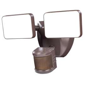 Heath Zenith HZconnect Series HW-9302-BZ Wired Security Motion Light, 120 V, 2-Lamp, LED Lamp, Bright White Light