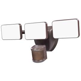 Heath Zenith HZconnect Series HW-9303-BZ Wired Security Motion Light, 120 V, 3-Lamp, LED Lamp, Bright White Light
