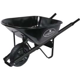 Landscapers Select 34627 Contractor Wheelbarrow, 6 cu-ft Volume, Steel, 1 -Wheel, Pneumatic Wheel, 16 in Wheel