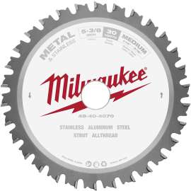 Milwaukee 48-40-4070 Circular Saw Blade, 5-3/8 in Dia, 20 mm Arbor, 30-Teeth, Carbide Cutting Edge