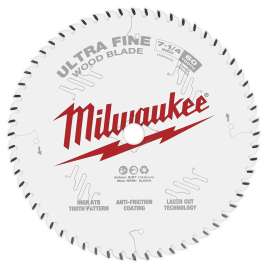Milwaukee 48-40-0730 Circular Saw Blade, 7-1/4 in Dia, 5/8 in Arbor, 60-Teeth, Carbide Cutting Edge