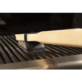 Broil King 65229 Heavy-Duty Grill Brush, Stainless Steel Bristle, Wood Handle, 20 in L