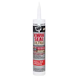DAP KWIK SEAL ULTRA 18897 Siliconized Sealant, White, 0 to 150 deg F, 10.1 oz Cartridge