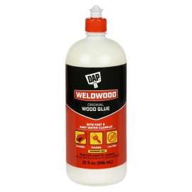 DAP Weldwood 00492 Wood Glue, Yellow, 1 qt Bottle
