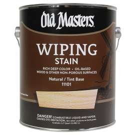 Old Masters 11101 Wiping Stain, Natural Tint Base, Liquid, 1 gal, Can