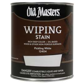 Old Masters 12404 Wiping Stain, Pickling White, Liquid, 1 qt, Can