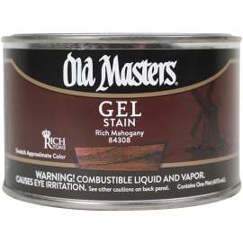 Old Masters 84308 Gel Stain, Rich Mahogany, Liquid, 1 pt, Can