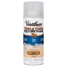 VARATHANE 318289 Triple Thick Polyurethane, Matte, Liquid, Clear, 11.25 oz, Aerosol Can