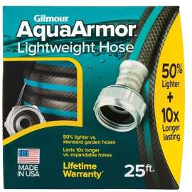 GILMOUR MFG AquaArmor 869251-1001 Lightweight Garden Hose, 25 ft L, Plastic