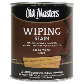Old Masters 12104 Wiping Stain, Special Walnut, Liquid, 1 qt, Can