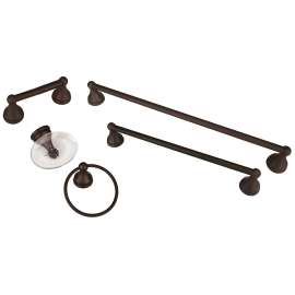 Boston Harbor Bath Accessory Set, Oil Rubbed Bronze, 5-Piece, For: Bathroom