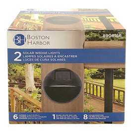 Boston Harbor Solar Light, Ni-Mh Battery, AAA Battery, 1-Lamp, Plastic Fixture, Black, Battery Included: Yes