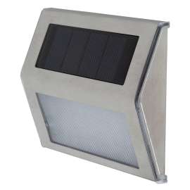 Boston Harbor Solar Wedge Light, Ni-Mh Battery, AAA Battery, 2-Lamp, Stainless Steel and Plastic Fixture