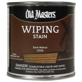 Old Masters 12016 Wiping Stain, Dark Walnut, Liquid, 0.5 pt, Can