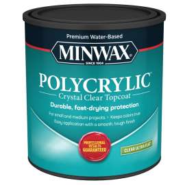 Minwax Polycrylic 611114444 Protective Finish, Ultra Flat, Liquid, 1 qt