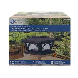 Boston Harbor Solar Fence Postcap, Ni-Mh Battery, AA Battery, 1-Lamp, Plastic and Glass Fixture, Bronze