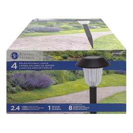 Boston Harbor Solar Stake Light, Ni-Mh Battery, AA Battery, 1-Lamp, Plastic Fixture, Black