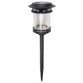 Boston Harbor Solar Stake Light, Ni-Mh Battery, AA Battery, 1-Lamp, Plastic and Glass Fixture, Black