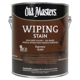 Old Masters 15201 Wiping Stain, Clear, Espresso, Liquid, 1 gal