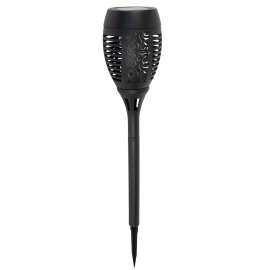 Boston Harbor Solar TIKI Torch, Ni-Mh Battery, AA Battery, 32-Lamp, Plastic Fixture, Black